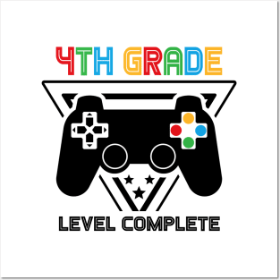 4th Grade Level Complete Graduation Gamer Boys Kids Posters and Art